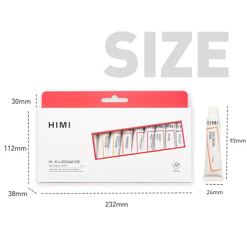 HIMI GOUACHE PAINT TUBE SET, 12ML/12COLORS