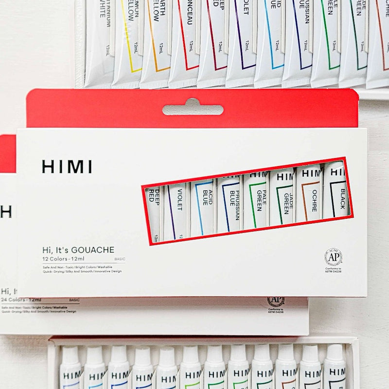 HIMI GOUACHE PAINT TUBE SET, 12ML/12COLORS