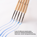 5pcs Artist Detail Paint Brush Set by Himi- high quality Taklon Bristles
