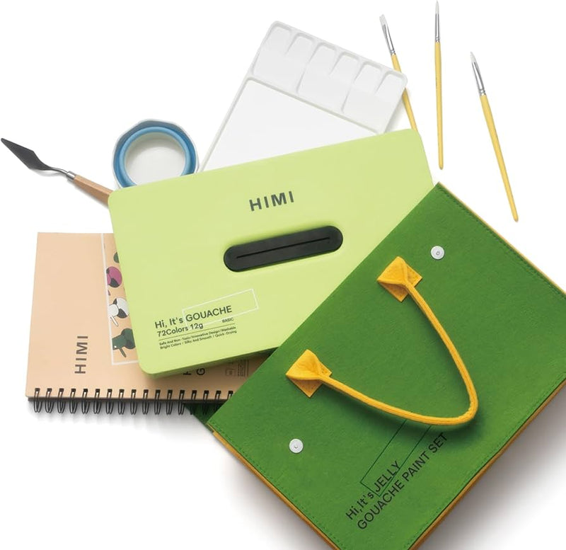 NEW HIMI GOUACHE PAINT GIFT SET, TWIN CUP,12G/72, Green Apple  Gouache Paint, - Perfect for Beginners, Students, Artists