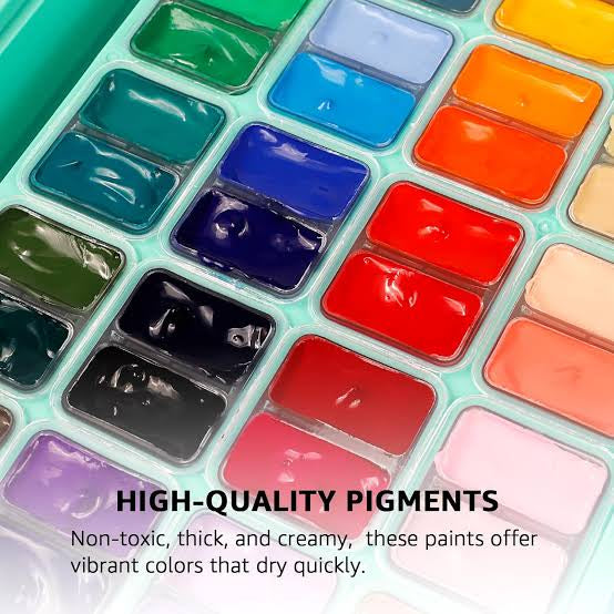 HIMI Gouache Twin Paint Set, 36 Colors x 12ml with 3 Brushes & Palette, Unique Jelly Cup Design, Non-Toxic, Guache Paint for Canvas Watercolor Paper - Perfect for Beginners, Students, Artists