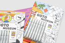HIMI GOTO Marker Pen set - 7pc With 5 pcs Museum Theme Coloring Pages