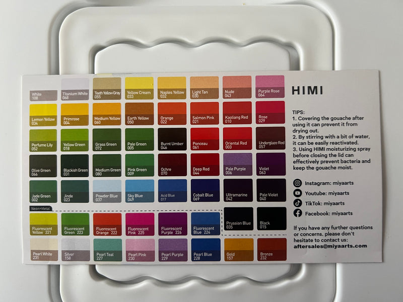 MIYA Gouache 56 Paint Set, 56 Colors x 30ml/1oz White Case Unique Jelly Cup Design, Non-Toxic, Gouache Paint for Canvas Watercolor Paper - Perfect for Beginners, Students, Artists