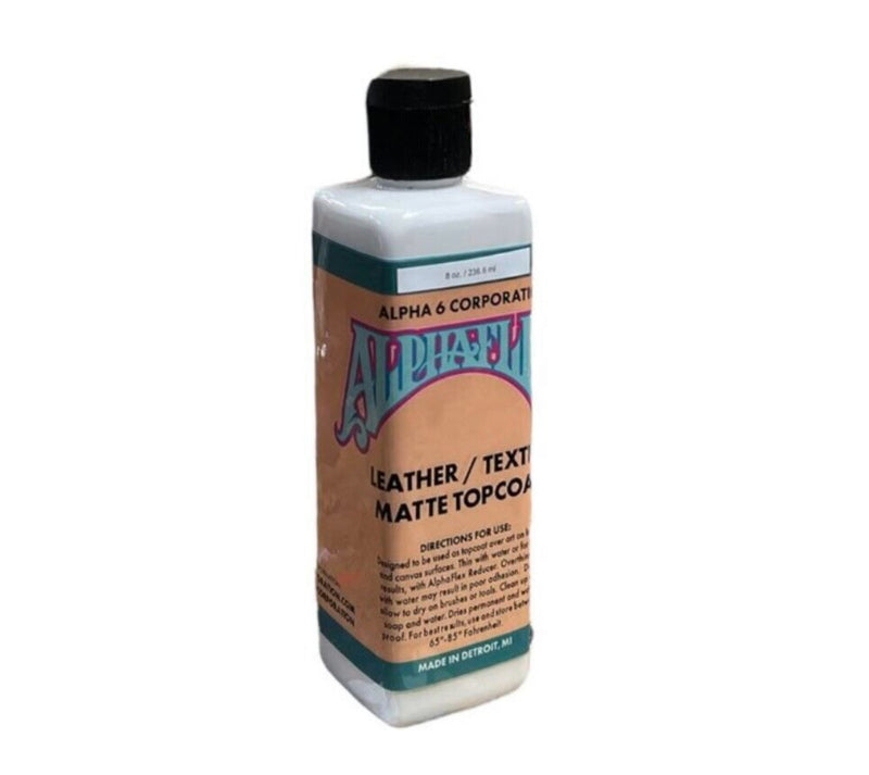 Alpha 6 flex Paint- Topcoat 8oz / 235.6ml gloss/matte Leather and Textile paint