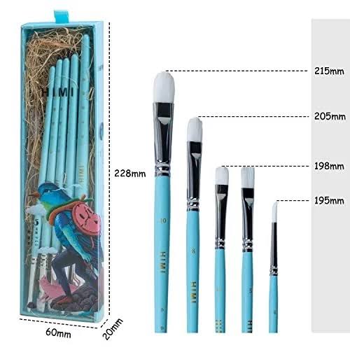 5pcs Artist Painting Brush Set by Himi- high quality Nylon Bristles