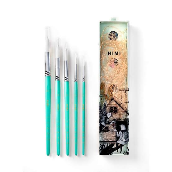 5pcs Artist Watercolour Brush Set by Himi- high quality Nylon Bristles