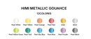 HIMI 12COLORS 12ML METALLIC GOUACHE PAINT , Unique Jelly Cup Design, Non-Toxic, Gouache Paint for Canvas Watercolor Paper - Perfect for Beginners, Students, Artists