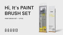 5pcs Artist Watercolour Brush Set by Himi-  3x round + 1 flat + 1 broad flat brush high quality Nylon Bristles