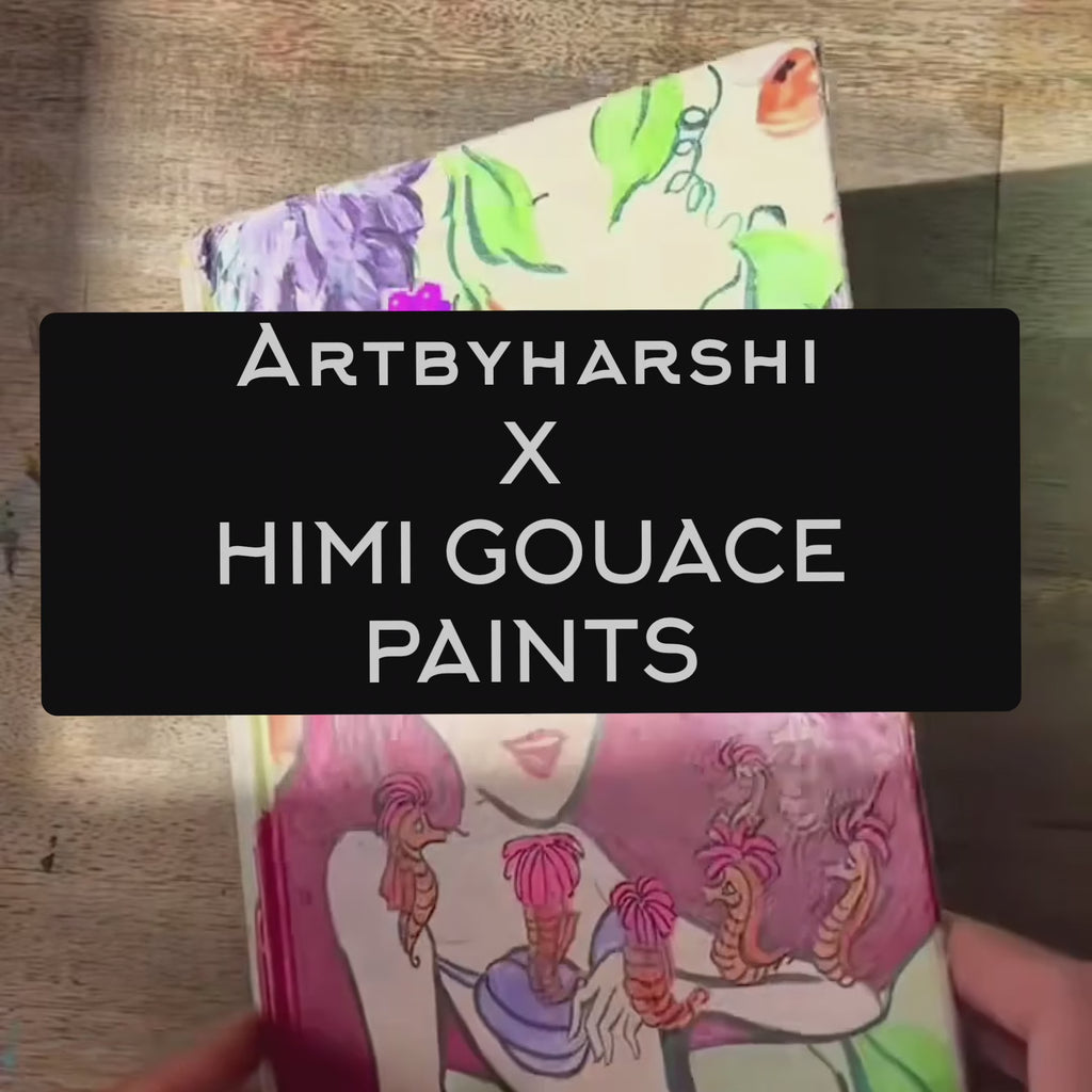  HIMI Gouache Paint Set, 24 Colors x 30ml (1oz) with 3
