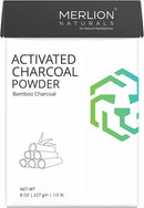 Activated Charcoal Powder by Merlion Naturals | Bamboo Charcoal | 227gm/ 8OZ | 100% Pure and Natural